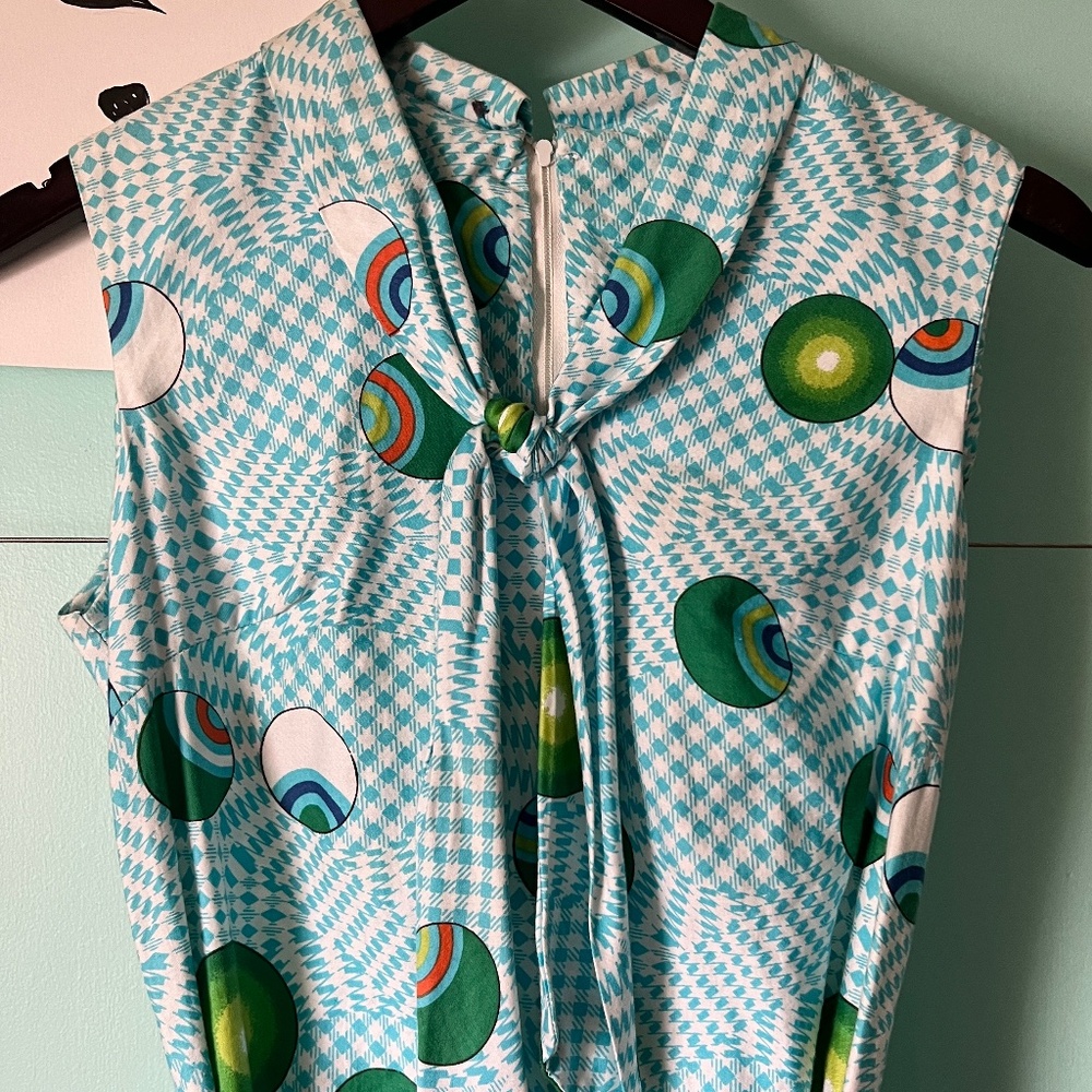 Vintage Dress with Geometric Retro Print
